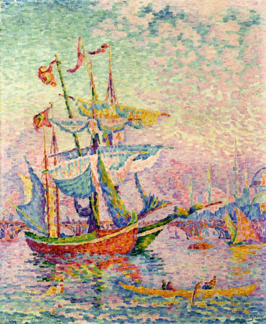 Wikioo.org - The Encyclopedia of Fine Arts - Painting, Artwork by Paul Signac - Le Corne d'Or, Le Pont