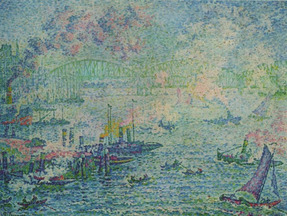 Wikioo.org - The Encyclopedia of Fine Arts - Painting, Artwork by Paul Signac - Rotterdam Harbour