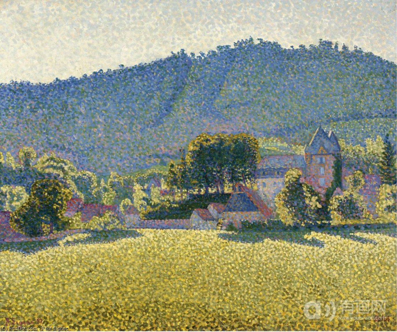 Wikioo.org - The Encyclopedia of Fine Arts - Painting, Artwork by Paul Signac - Comblat and the valley of the Cere