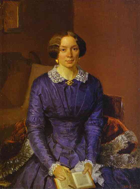 Wikioo.org - The Encyclopedia of Fine Arts - Painting, Artwork by Pavel Fedotov - Portrait of Elizaveta Petrovna Zhdanova