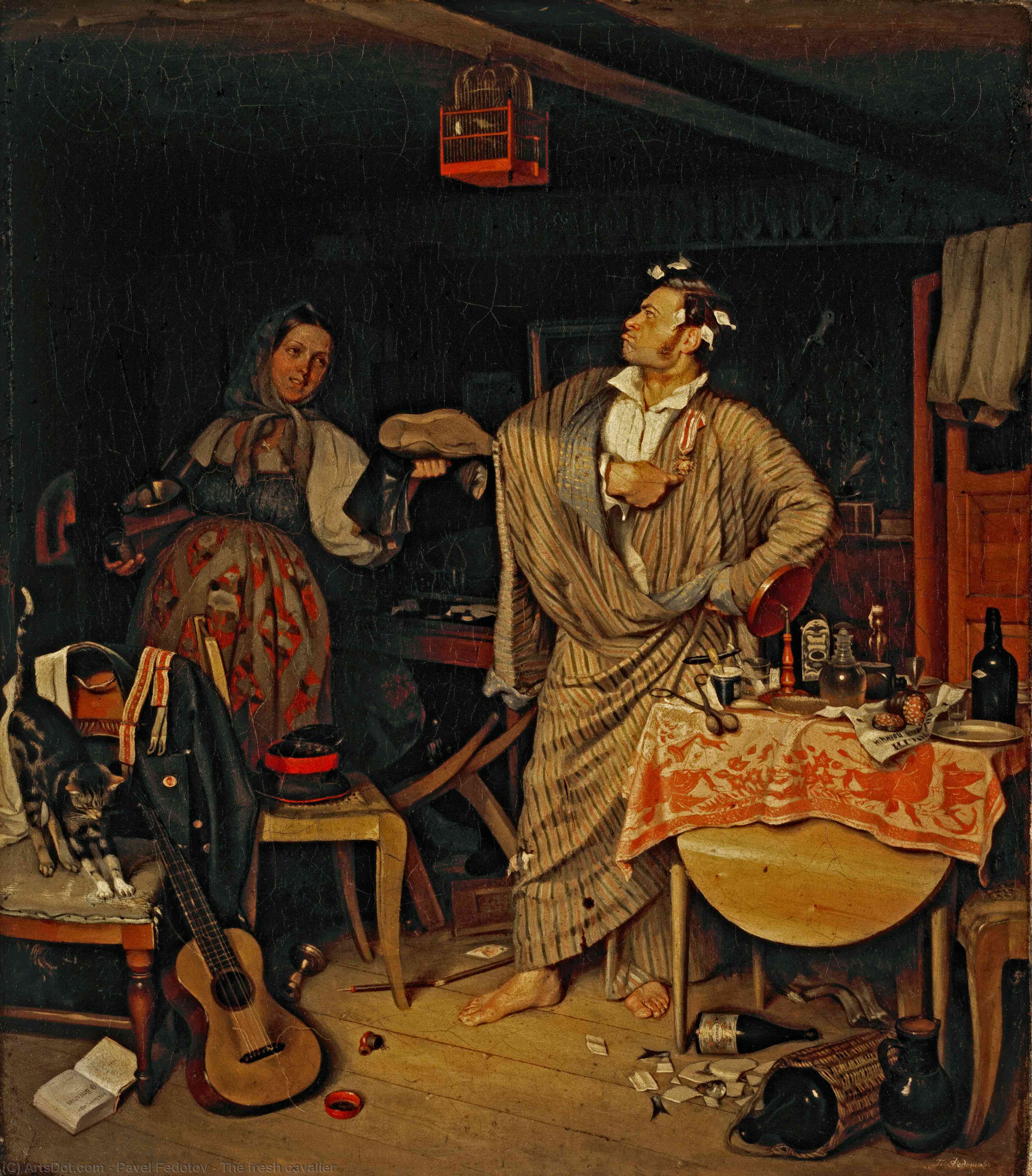 Wikioo.org - Bách khoa toàn thư về mỹ thuật - Vẽ tranh, Tác phẩm nghệ thuật Pavel Fedotov - The fresh cavalier