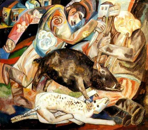 Wikioo.org - The Encyclopedia of Fine Arts - Painting, Artwork by Pavel Filonov - The Hog