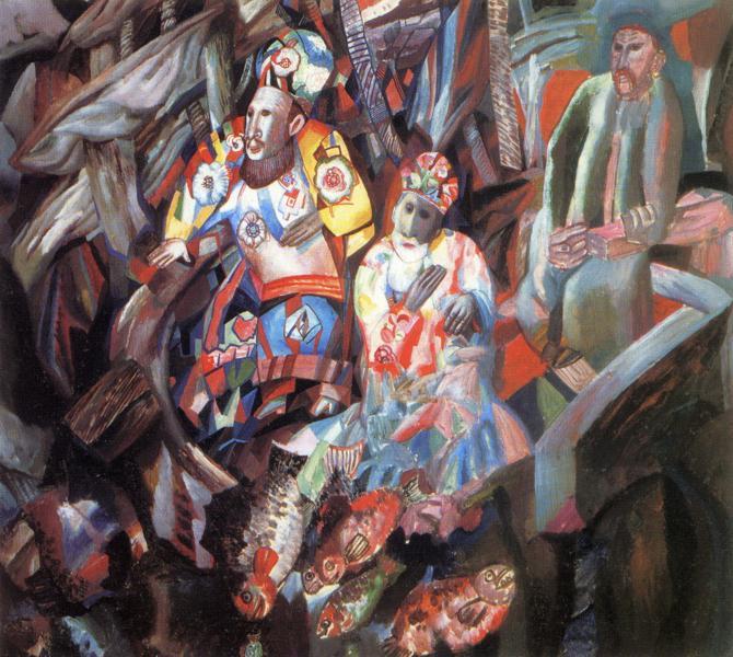 Wikioo.org - The Encyclopedia of Fine Arts - Painting, Artwork by Pavel Filonov - East and West