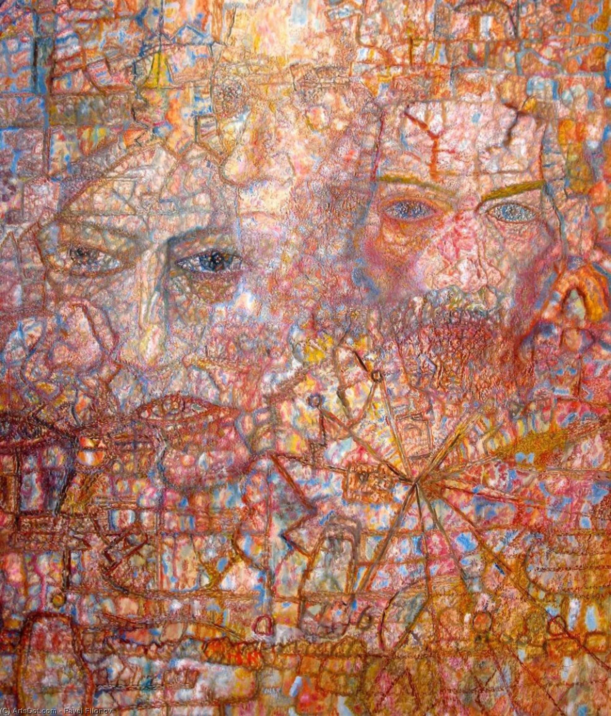 WikiOO.org - Enciclopédia das Belas Artes - Pintura, Arte por Pavel Filonov - Faces