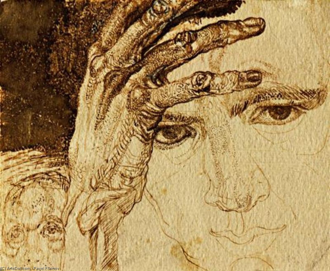 WikiOO.org - Encyclopedia of Fine Arts - Lukisan, Artwork Pavel Filonov - Self-portrait