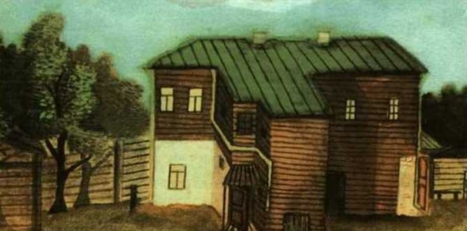 Wikioo.org - The Encyclopedia of Fine Arts - Painting, Artwork by Pavel Filonov - A Small House in Moscow