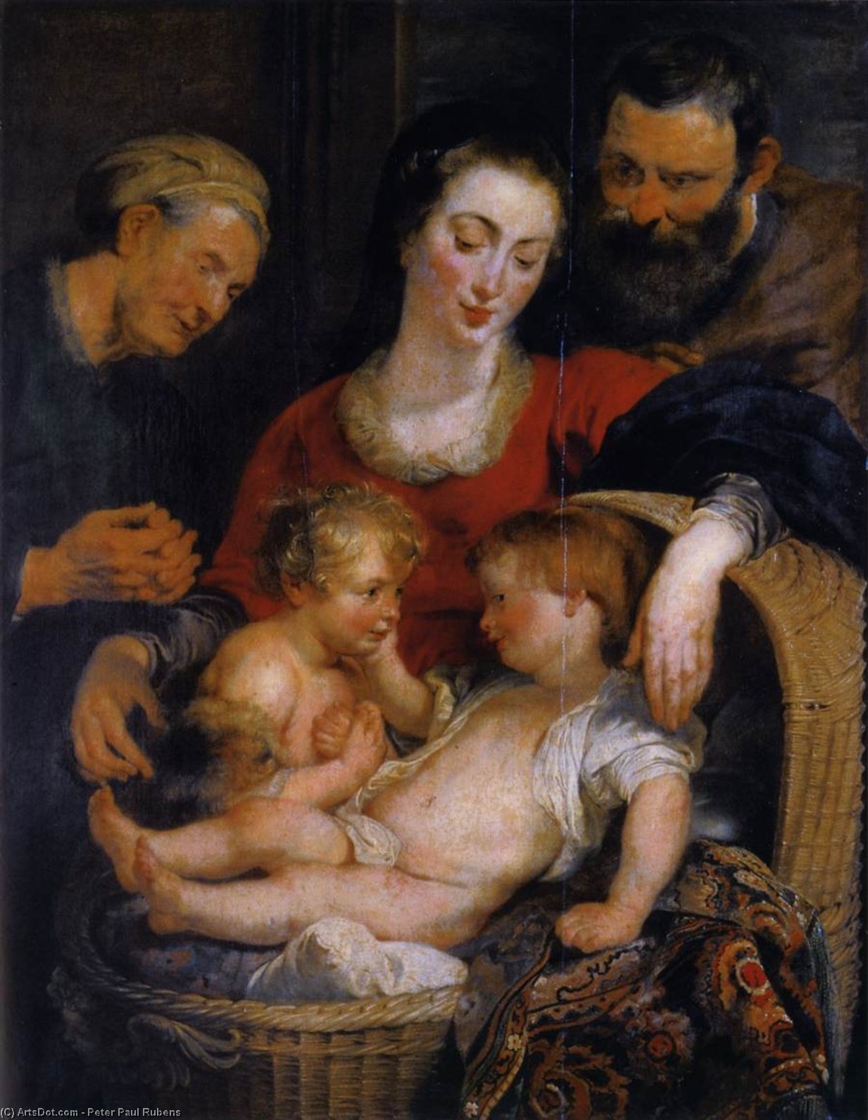 WikiOO.org - Enciklopedija dailės - Tapyba, meno kuriniai Peter Paul Rubens - The Holy Family with St. Elizabeth