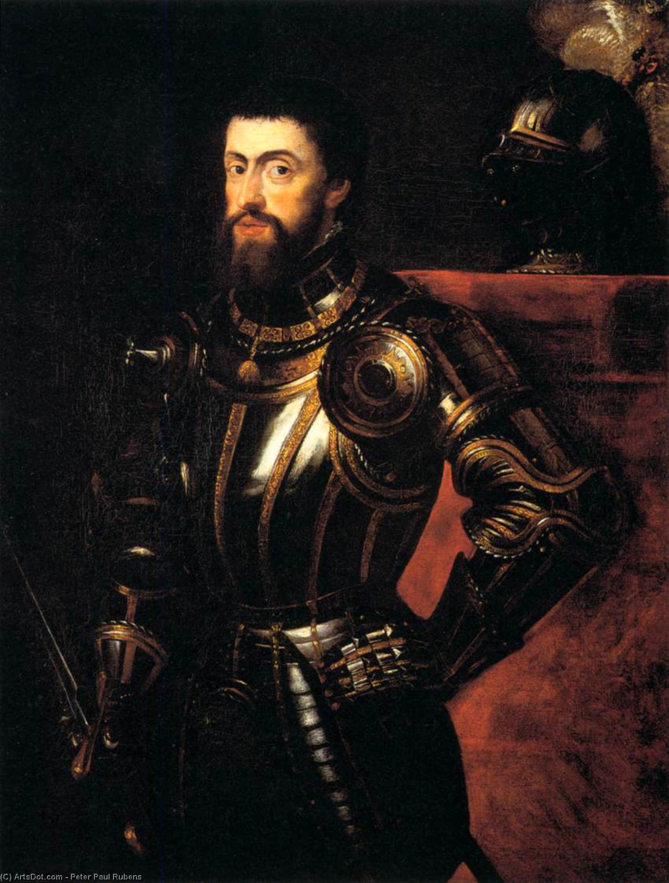 WikiOO.org - Encyclopedia of Fine Arts - Malba, Artwork Peter Paul Rubens - Charles V in Armour