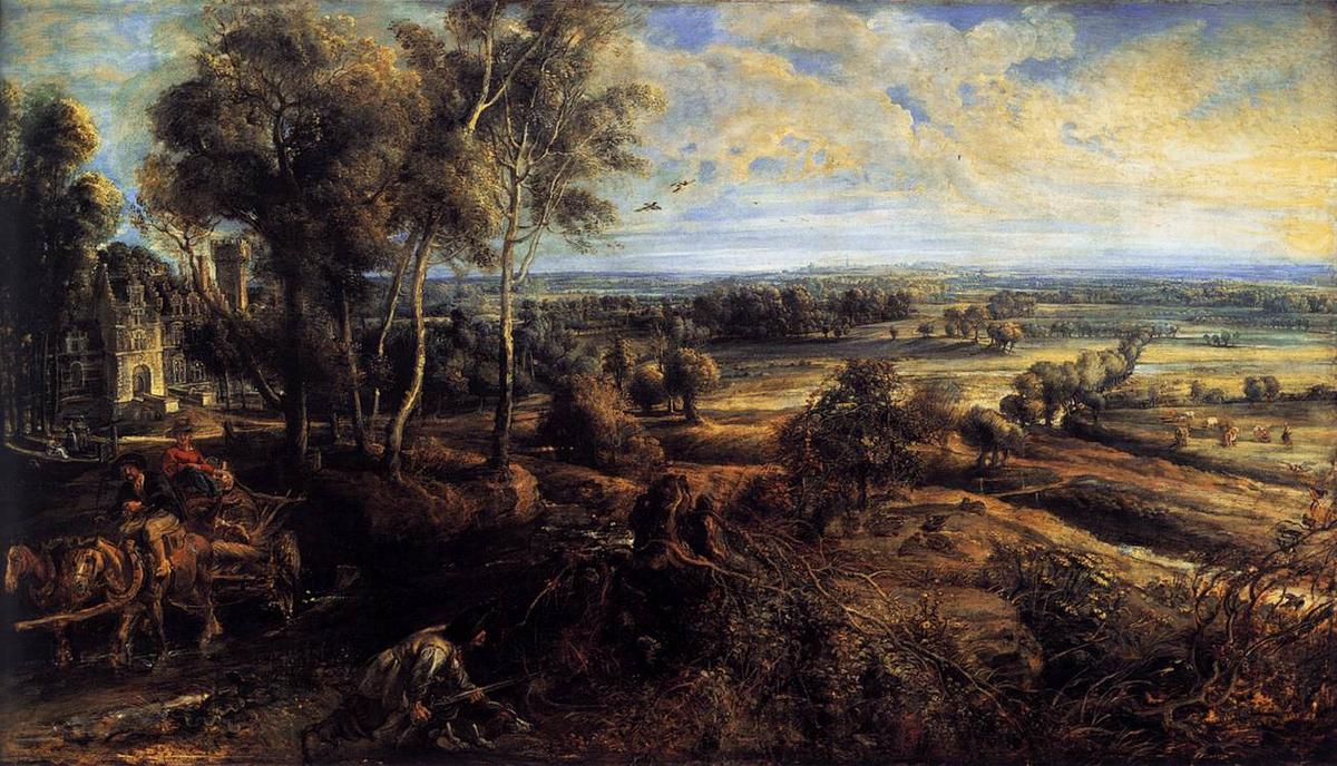 WikiOO.org - Güzel Sanatlar Ansiklopedisi - Resim, Resimler Peter Paul Rubens - Autumn Landscape with a View of Het Steen