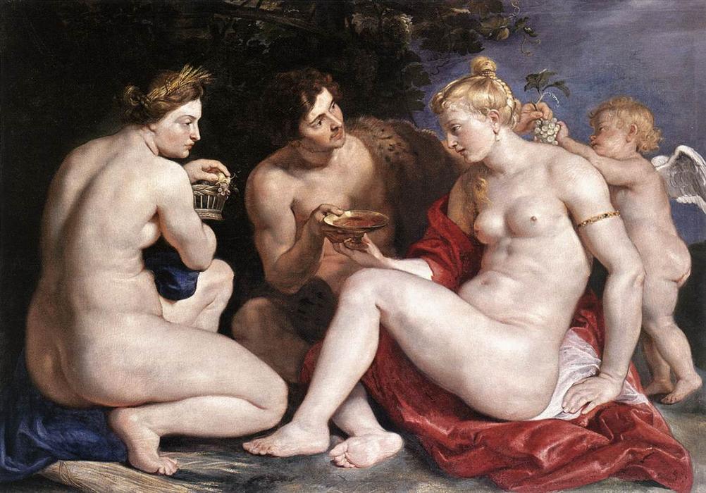 Wikoo.org - موسوعة الفنون الجميلة - اللوحة، العمل الفني Peter Paul Rubens - Venus, Cupid, Bacchus and Ceres