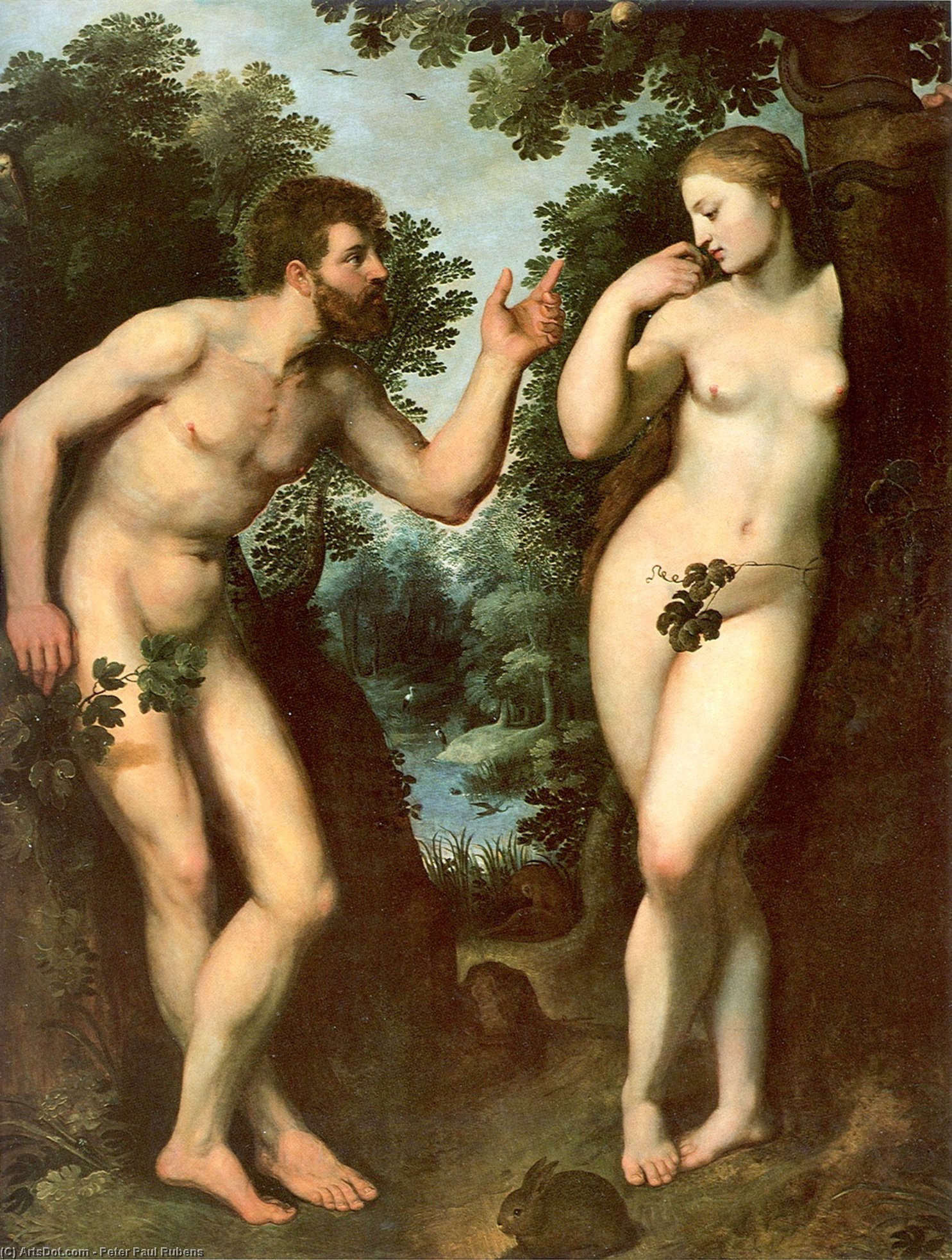 Wikioo.org - สารานุกรมวิจิตรศิลป์ - จิตรกรรม Peter Paul Rubens - Adam and Eve