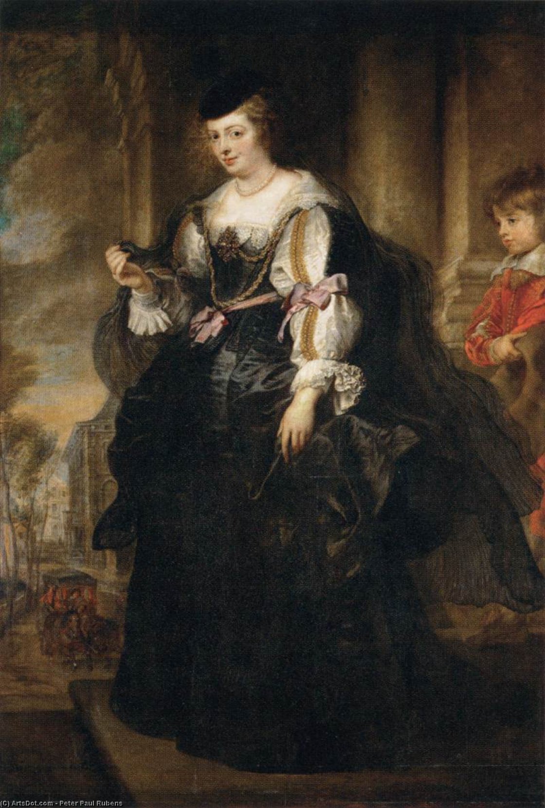Wikioo.org - The Encyclopedia of Fine Arts - Painting, Artwork by Peter Paul Rubens - Portrait of Helene Fourment with a Coach
