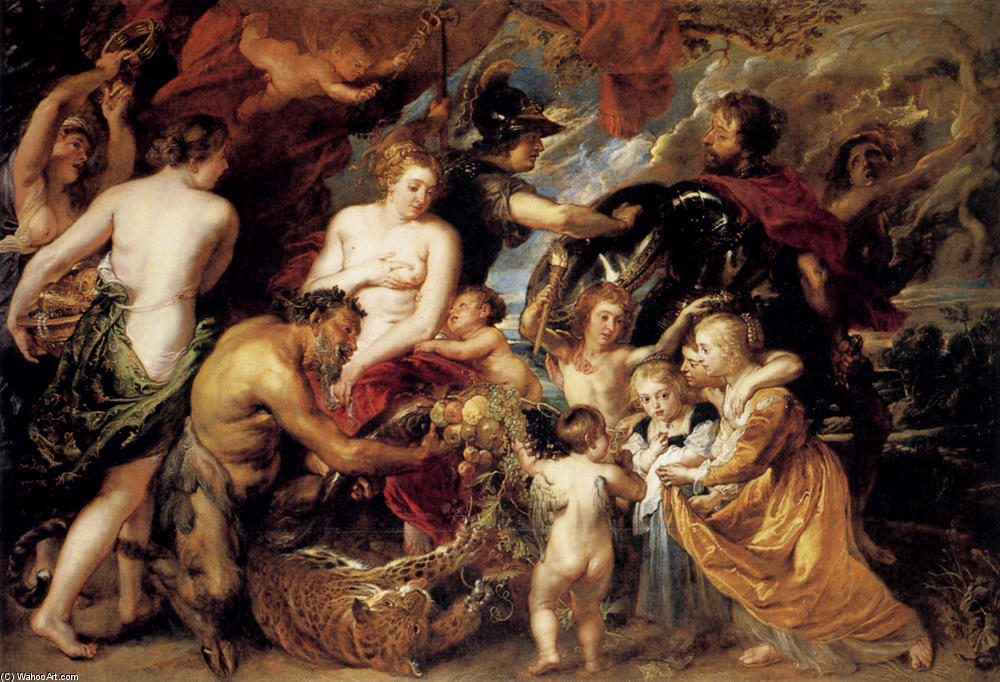 Wikoo.org - موسوعة الفنون الجميلة - اللوحة، العمل الفني Peter Paul Rubens - Allegory on the Blessings of Peace