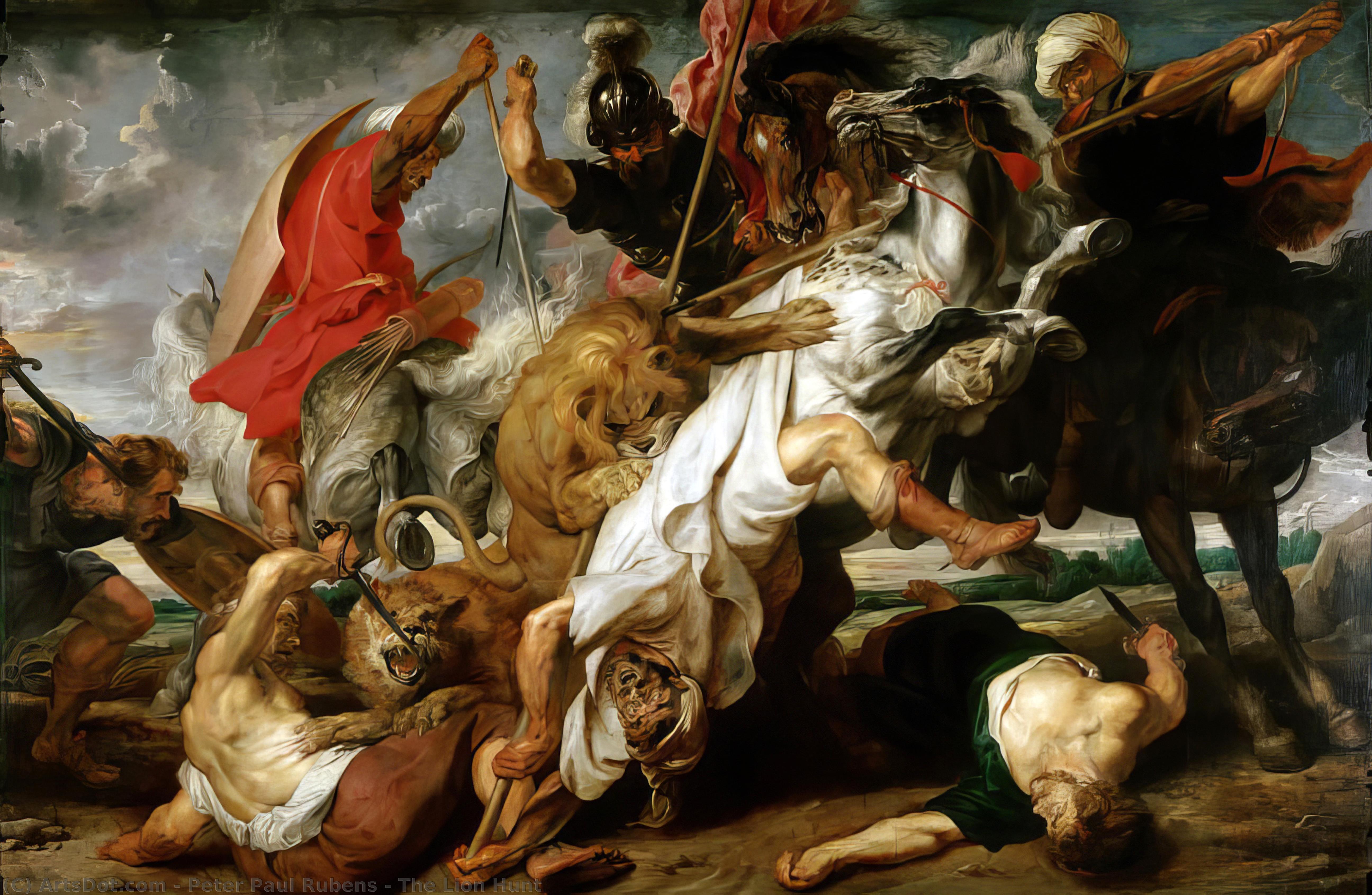 WikiOO.org - 백과 사전 - 회화, 삽화 Peter Paul Rubens - The Lion Hunt