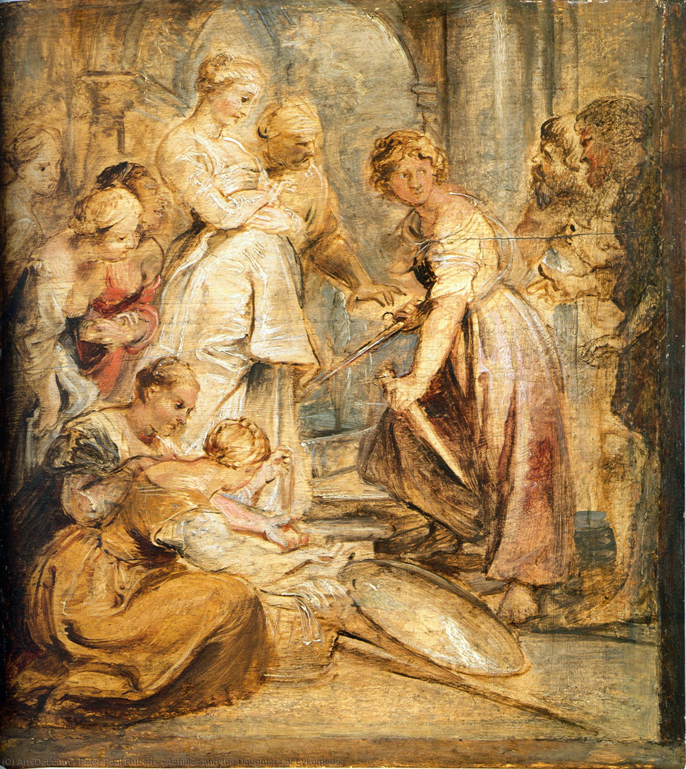 Wikioo.org - Bách khoa toàn thư về mỹ thuật - Vẽ tranh, Tác phẩm nghệ thuật Peter Paul Rubens - Achilles and the Daughters of Lykomedes