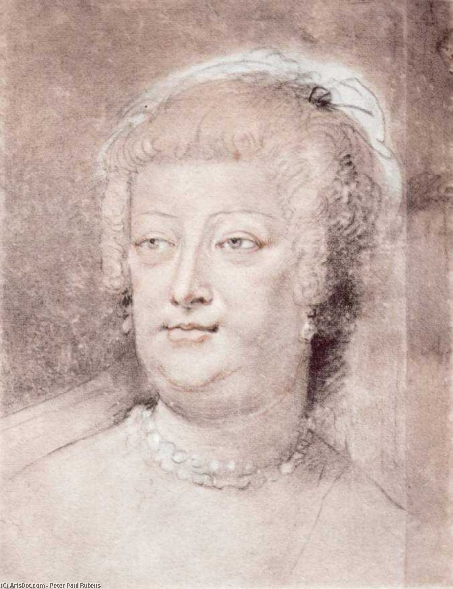 Wikioo.org - The Encyclopedia of Fine Arts - Painting, Artwork by Peter Paul Rubens - Portrait of Marie de Medici