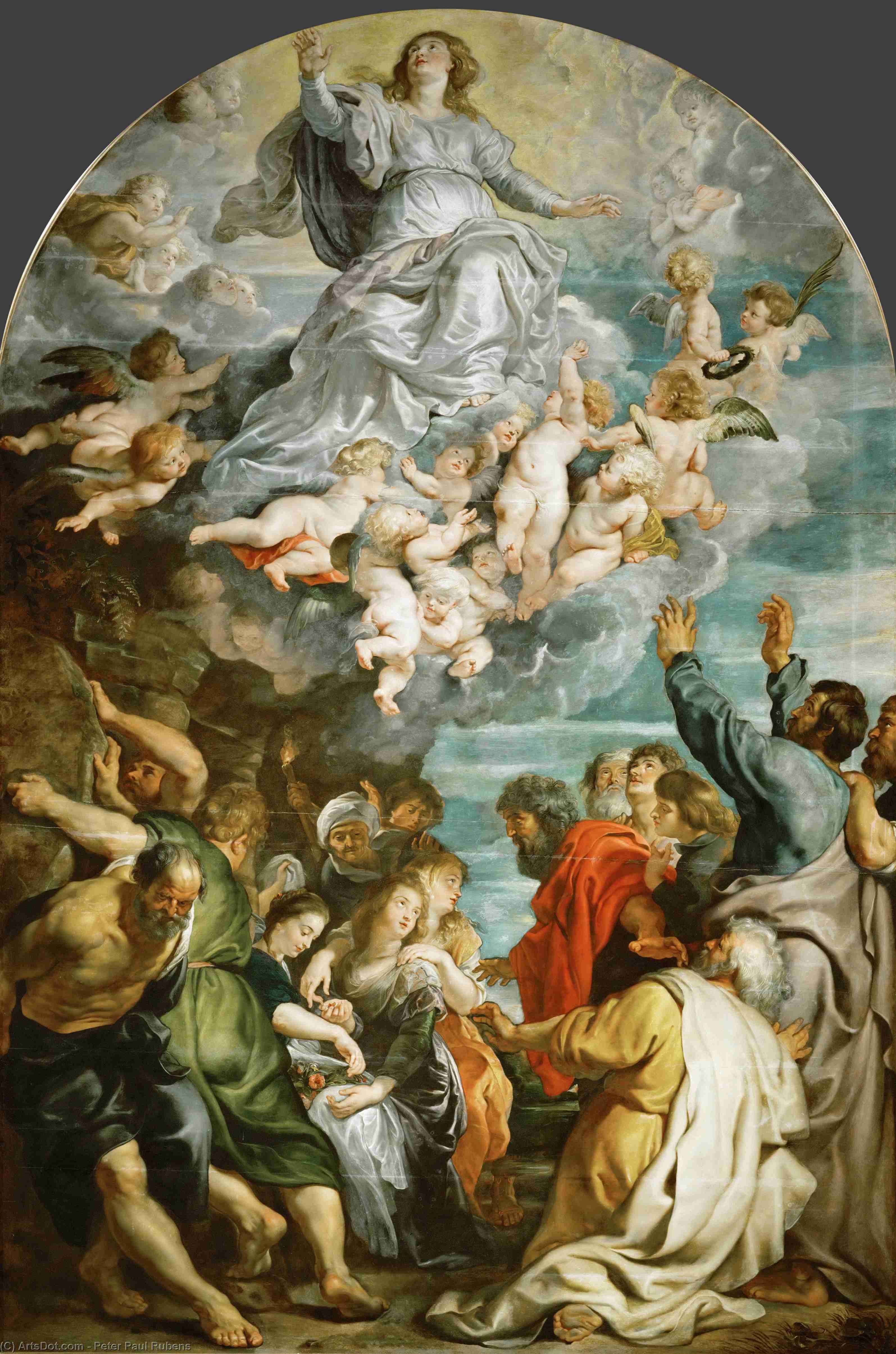 Wikoo.org - موسوعة الفنون الجميلة - اللوحة، العمل الفني Peter Paul Rubens - Assumption of Virgin