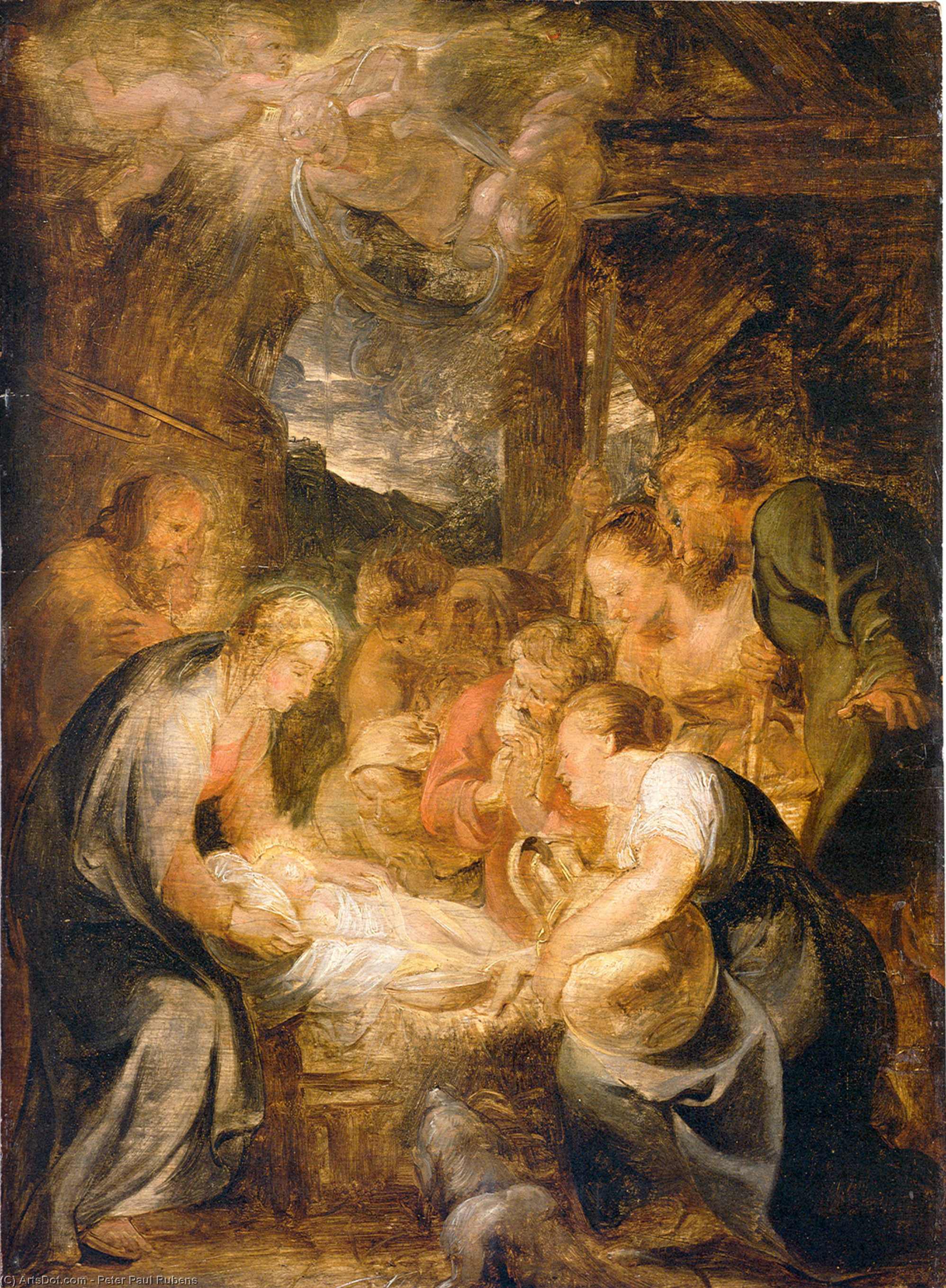 WikiOO.org - Encyclopedia of Fine Arts - Maľba, Artwork Peter Paul Rubens - Adoration of the Shepherds