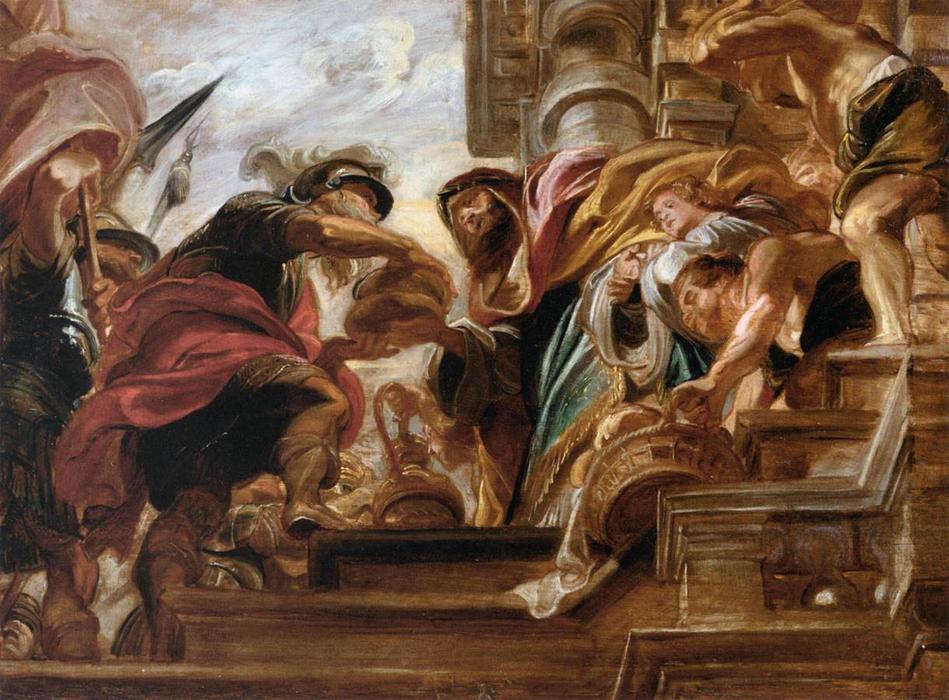 Wikoo.org - موسوعة الفنون الجميلة - اللوحة، العمل الفني Peter Paul Rubens - The Meeting of Abraham and Melchisedek