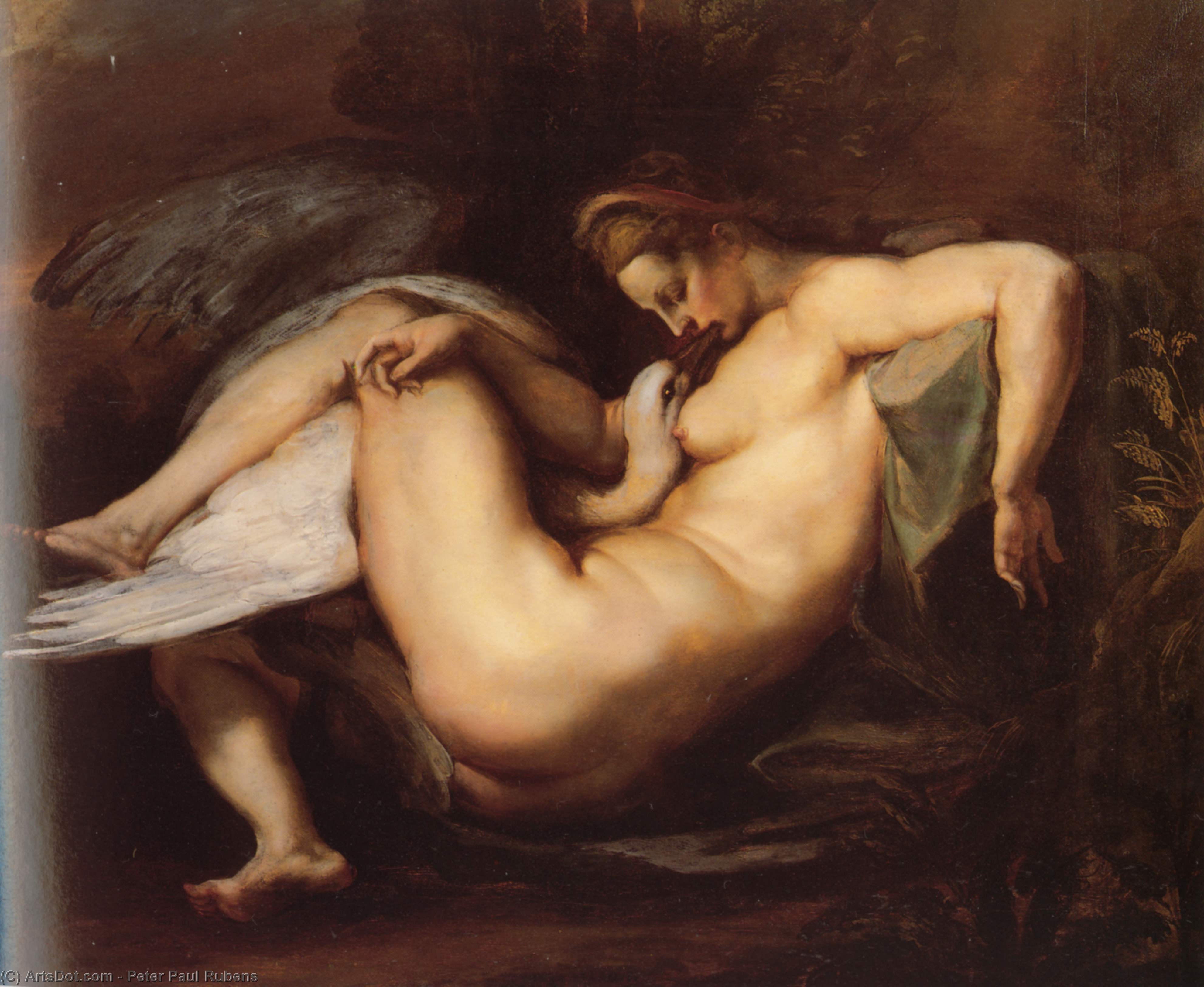 Wikoo.org - موسوعة الفنون الجميلة - اللوحة، العمل الفني Peter Paul Rubens - Leda and the Swan