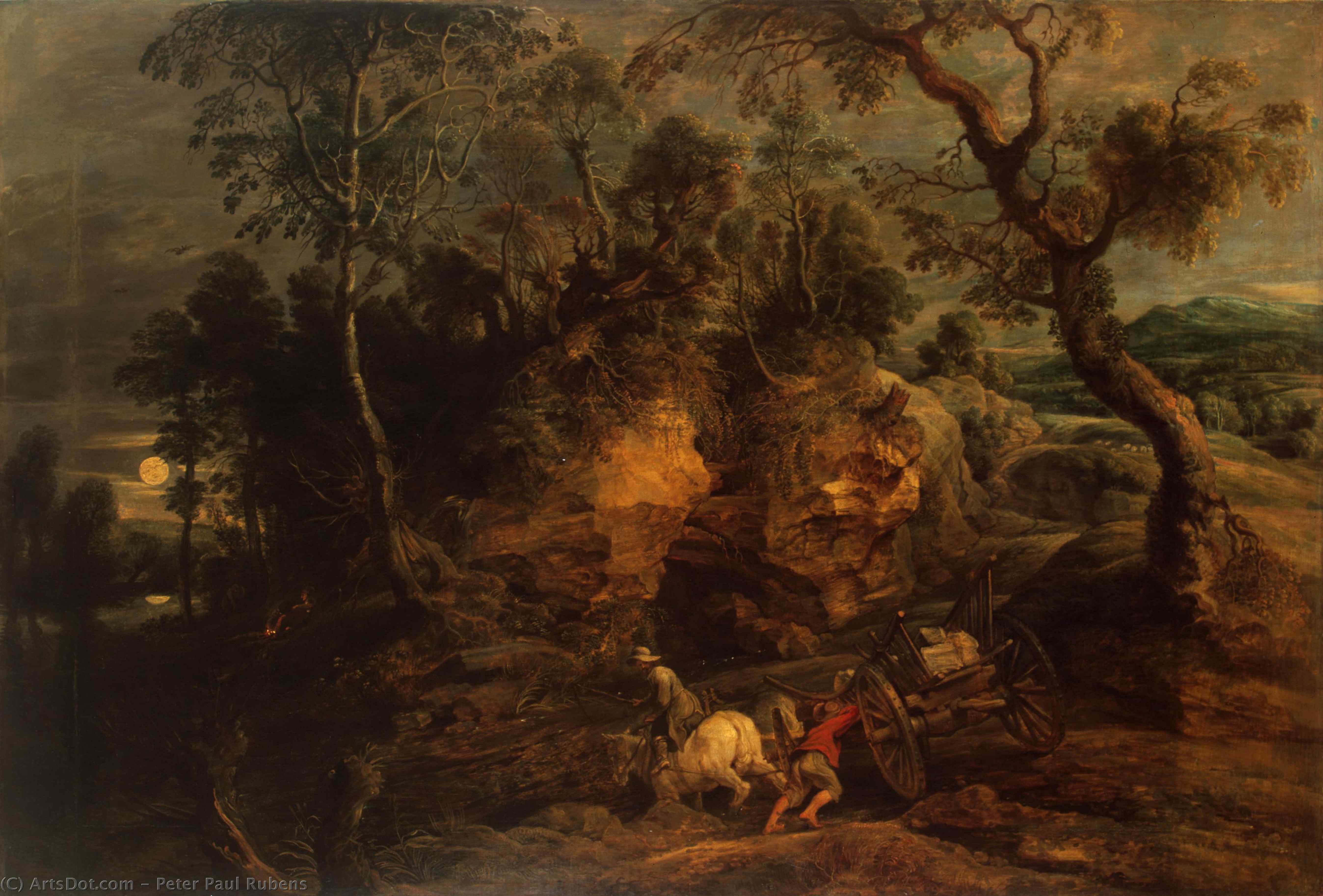 WikiOO.org - Enciclopédia das Belas Artes - Pintura, Arte por Peter Paul Rubens - Landscape with Stone Carriers