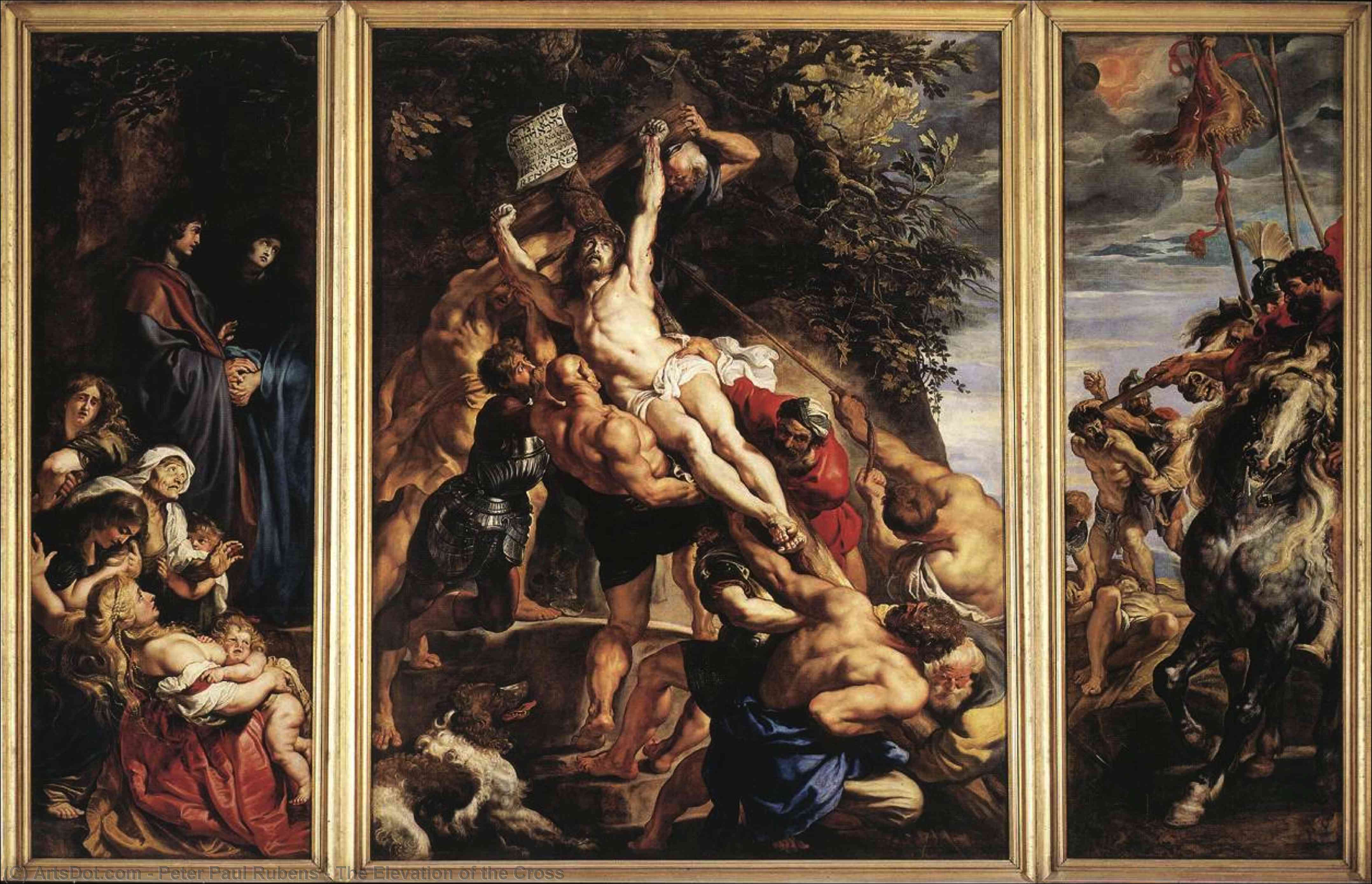 Wikioo.org - The Encyclopedia of Fine Arts - Painting, Artwork by Peter Paul Rubens - The Elevation of the Cross