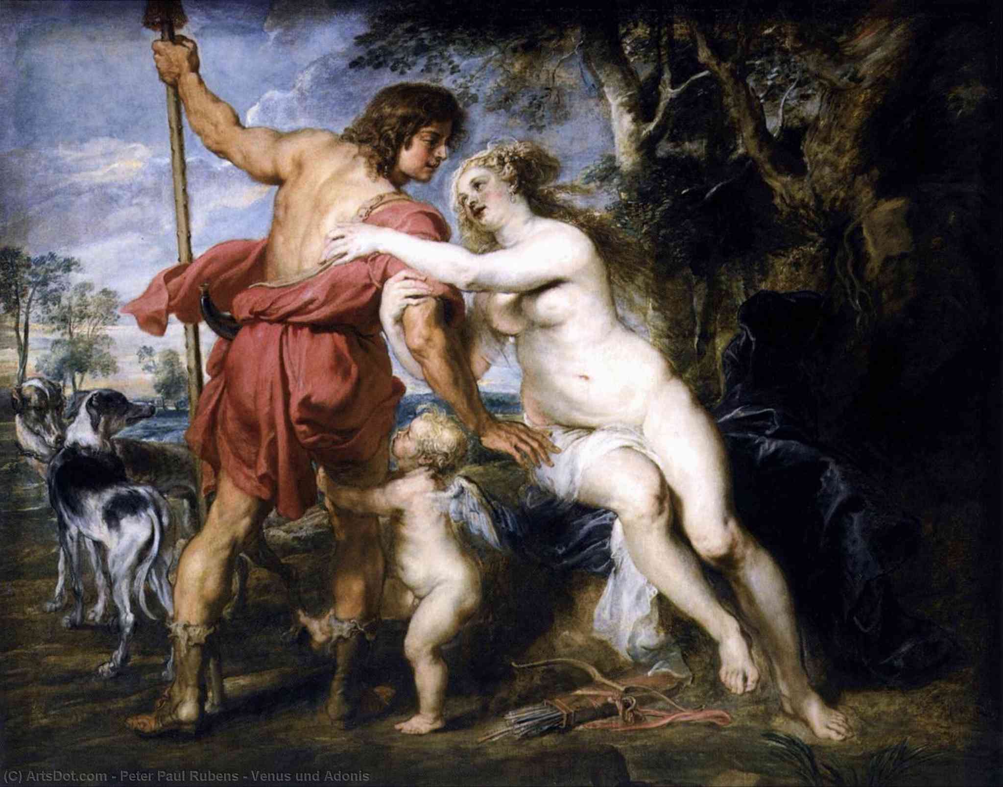 WikiOO.org - 백과 사전 - 회화, 삽화 Peter Paul Rubens - Venus und Adonis