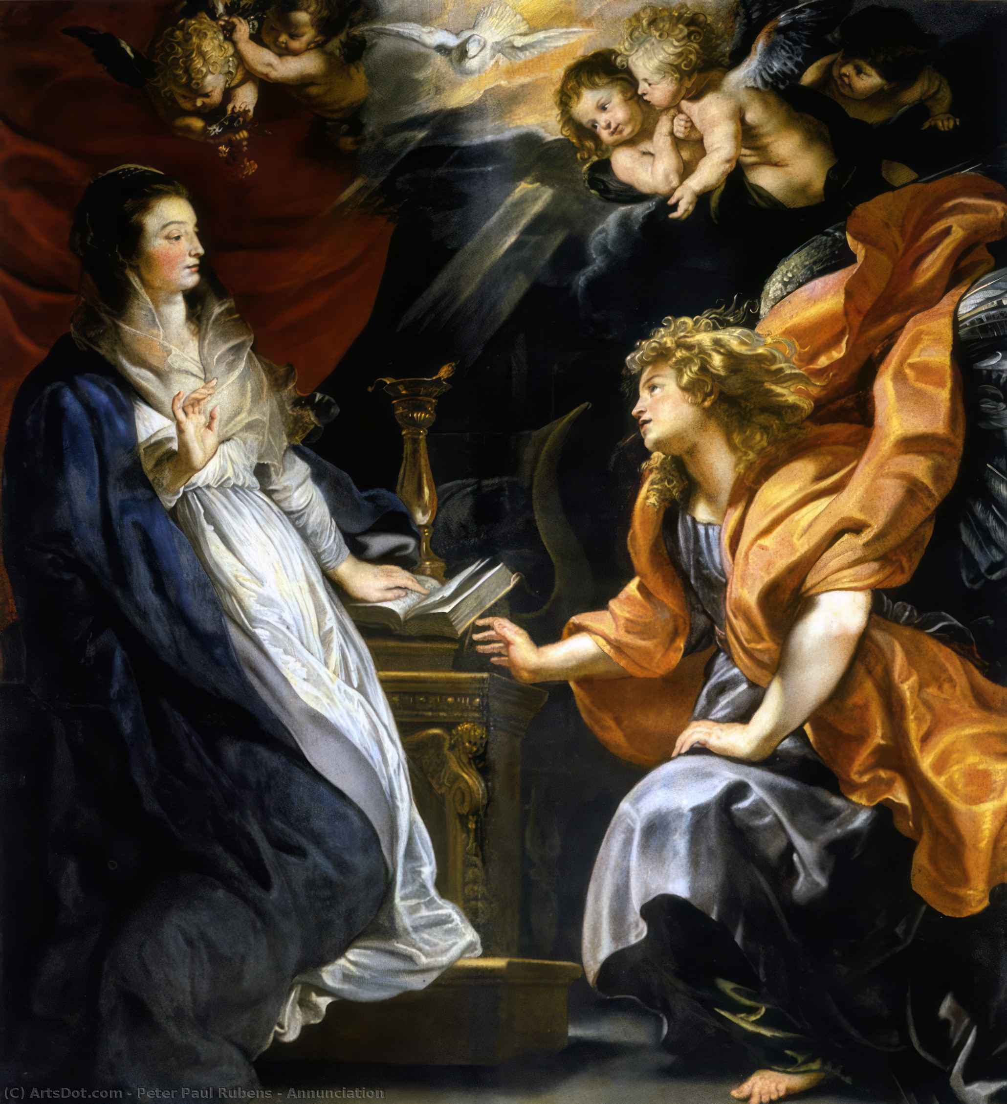 WikiOO.org - Εγκυκλοπαίδεια Καλών Τεχνών - Ζωγραφική, έργα τέχνης Peter Paul Rubens - Annunciation