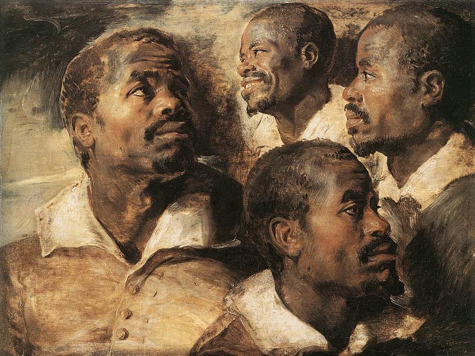 WikiOO.org - Enciclopédia das Belas Artes - Pintura, Arte por Peter Paul Rubens - Studies of the Head of a Negro