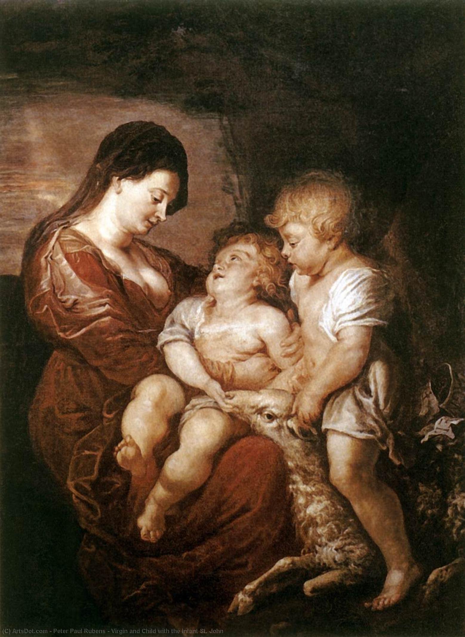 WikiOO.org - Encyclopedia of Fine Arts - Målning, konstverk Peter Paul Rubens - Virgin and Child with the Infant St. John