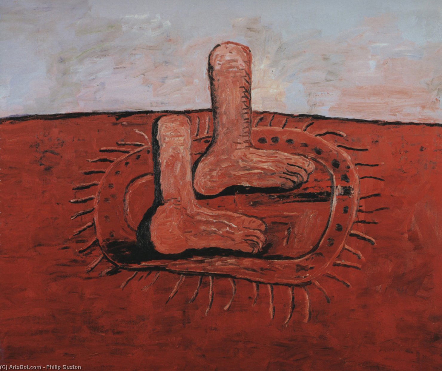 Wikioo.org - The Encyclopedia of Fine Arts - Painting, Artwork by Philip Guston - Two fat feet