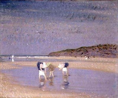 Wikioo.org - The Encyclopedia of Fine Arts - Painting, Artwork by Philip Wilson Steer - Boulogne Sands. Children Shrimping