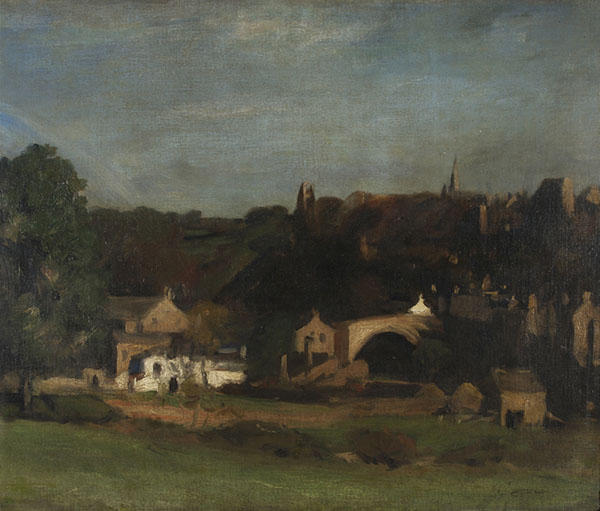 Wikioo.org - The Encyclopedia of Fine Arts - Painting, Artwork by Philip Wilson Steer - A View of Barnard Castle, Yorkshire, from the River