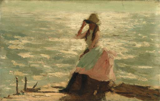 Wikioo.org - The Encyclopedia of Fine Arts - Painting, Artwork by Philip Wilson Steer - Girl Seated on a Pier