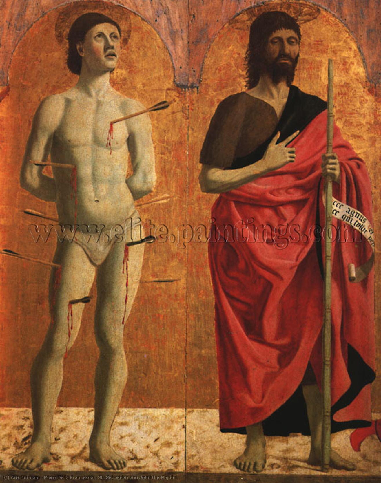 Wikioo.org - The Encyclopedia of Fine Arts - Painting, Artwork by Piero Della Francesca - St. Sebastian and John the Baptist