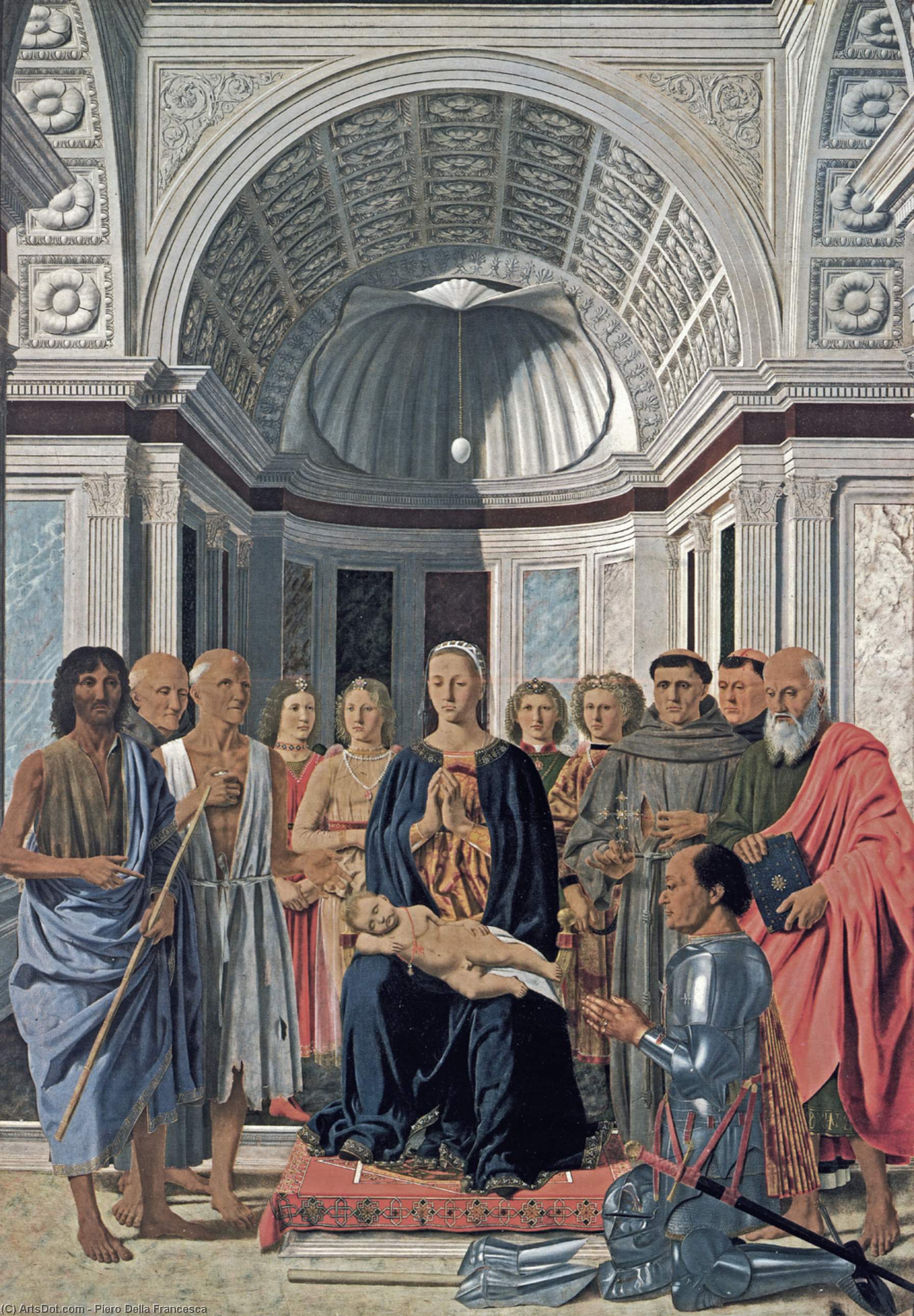 Wikioo.org – L'Enciclopedia delle Belle Arti - Pittura, Opere di Piero Della Francesca - madonna col bambino con santi
