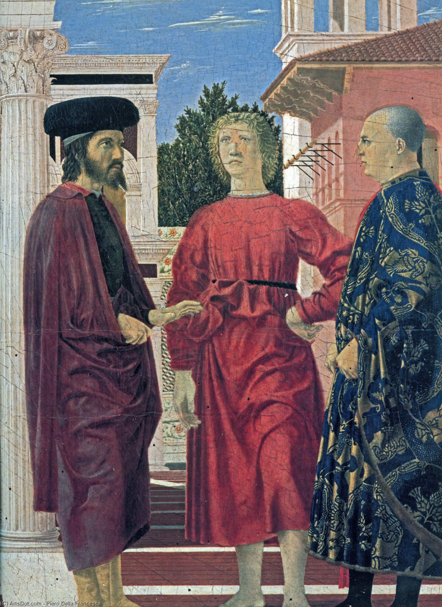 Wikioo.org - Bách khoa toàn thư về mỹ thuật - Vẽ tranh, Tác phẩm nghệ thuật Piero Della Francesca - The Flagellation of Christ (detail)