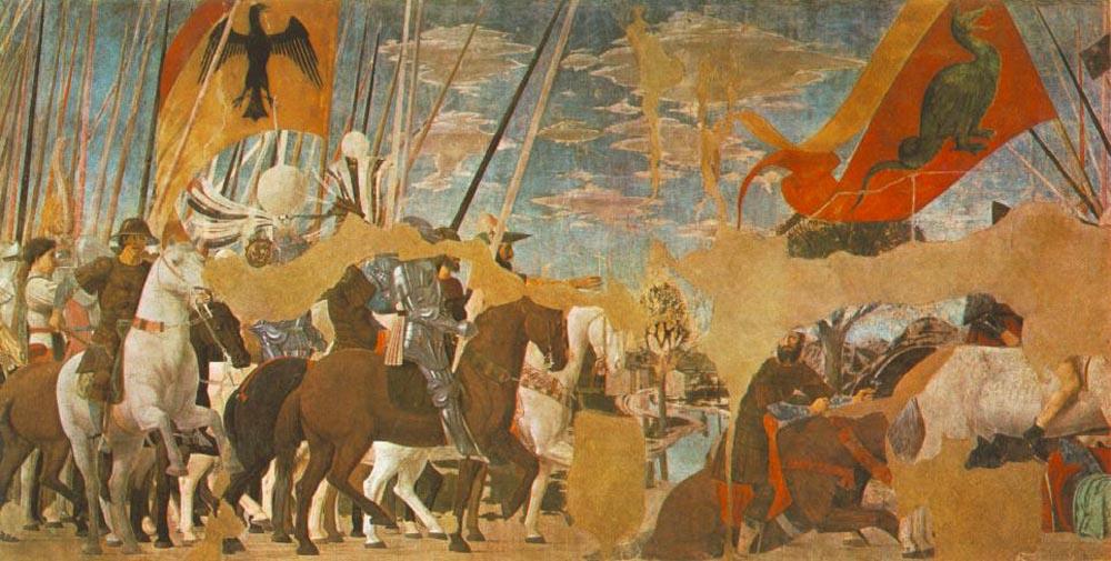 Wikioo.org – La Enciclopedia de las Bellas Artes - Pintura, Obras de arte de Piero Della Francesca - batalla entre  constantina  asícomo  Majencio