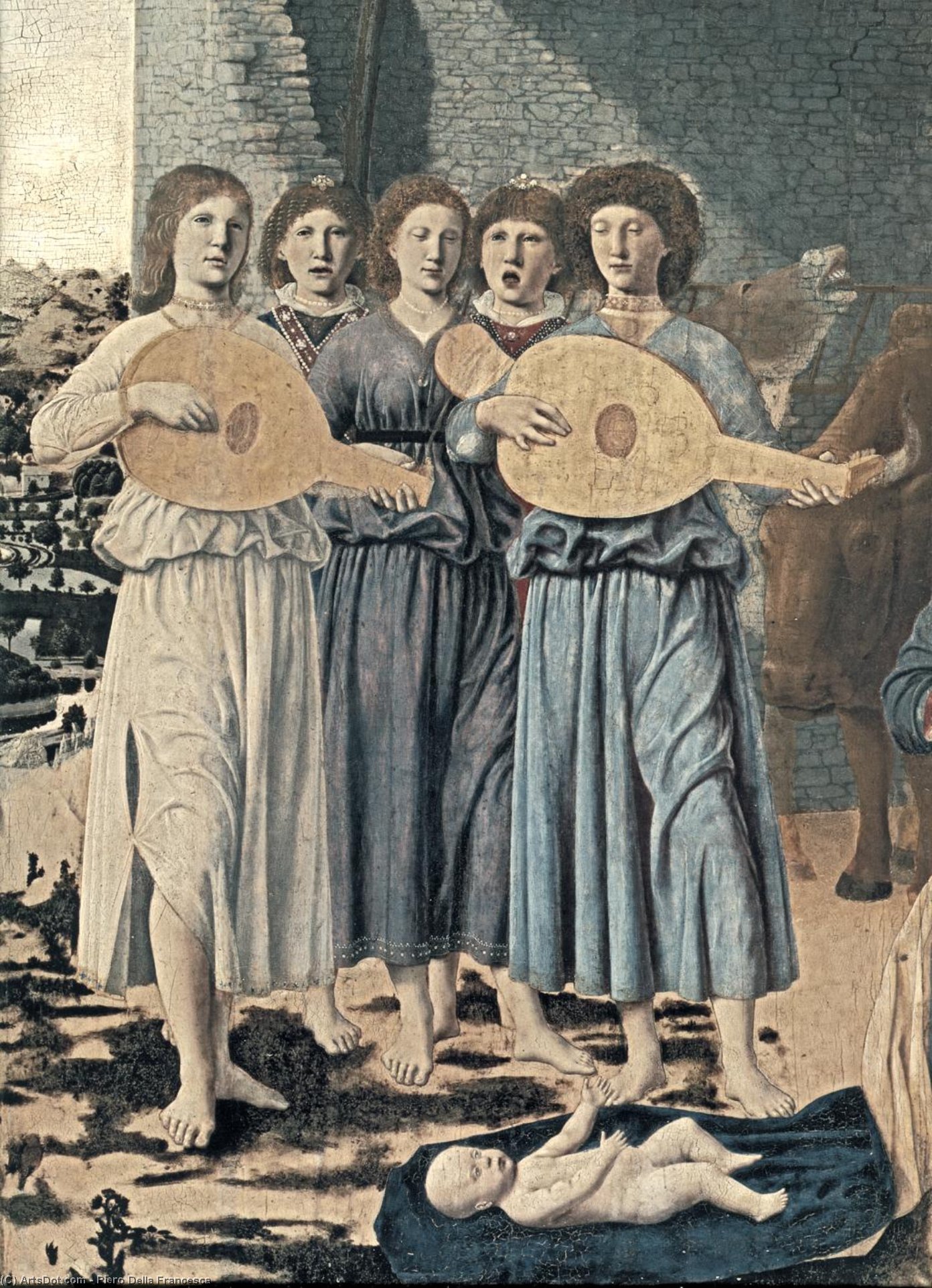 WikiOO.org - אנציקלופדיה לאמנויות יפות - ציור, יצירות אמנות Piero Della Francesca - Nativity (detail)