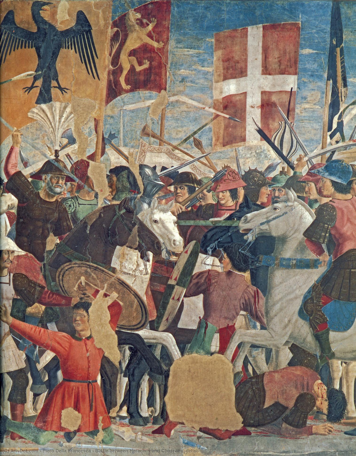 WikiOO.org - Enciclopedia of Fine Arts - Pictura, lucrări de artă Piero Della Francesca - Battle between Heraclius and Chosroes (detail)
