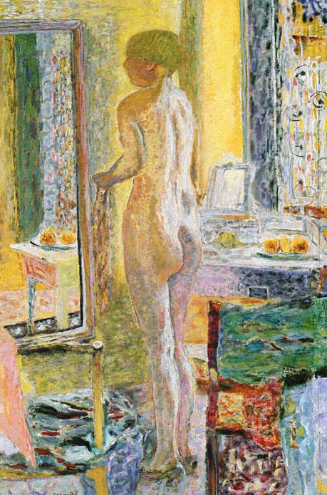 Wikioo.org – L'Encyclopédie des Beaux Arts - Peinture, Oeuvre de Pierre Bonnard - Nu de Avant une miroir