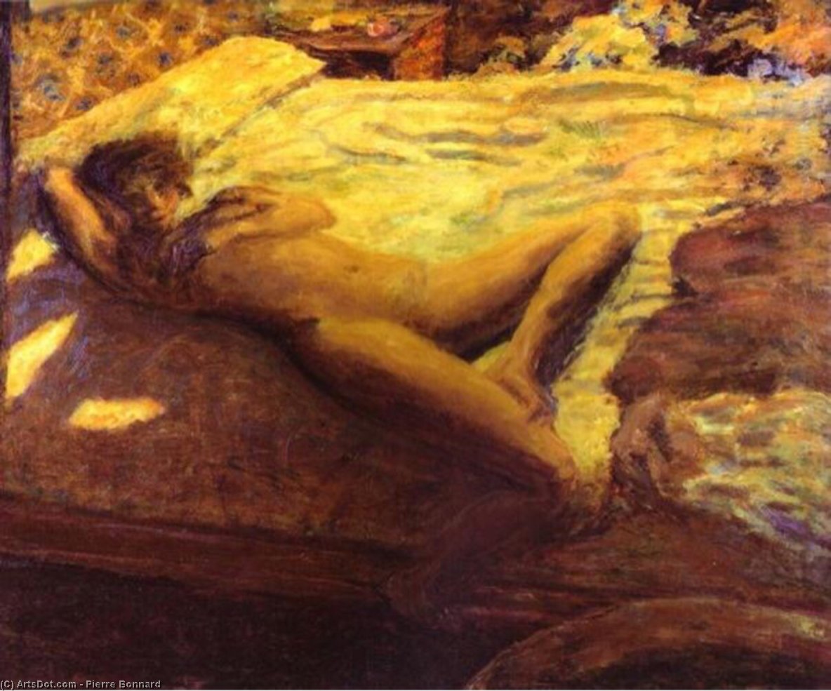 WikiOO.org - دایره المعارف هنرهای زیبا - نقاشی، آثار هنری Pierre Bonnard - Woman Reclining on a Bed, or The Indolent Woman