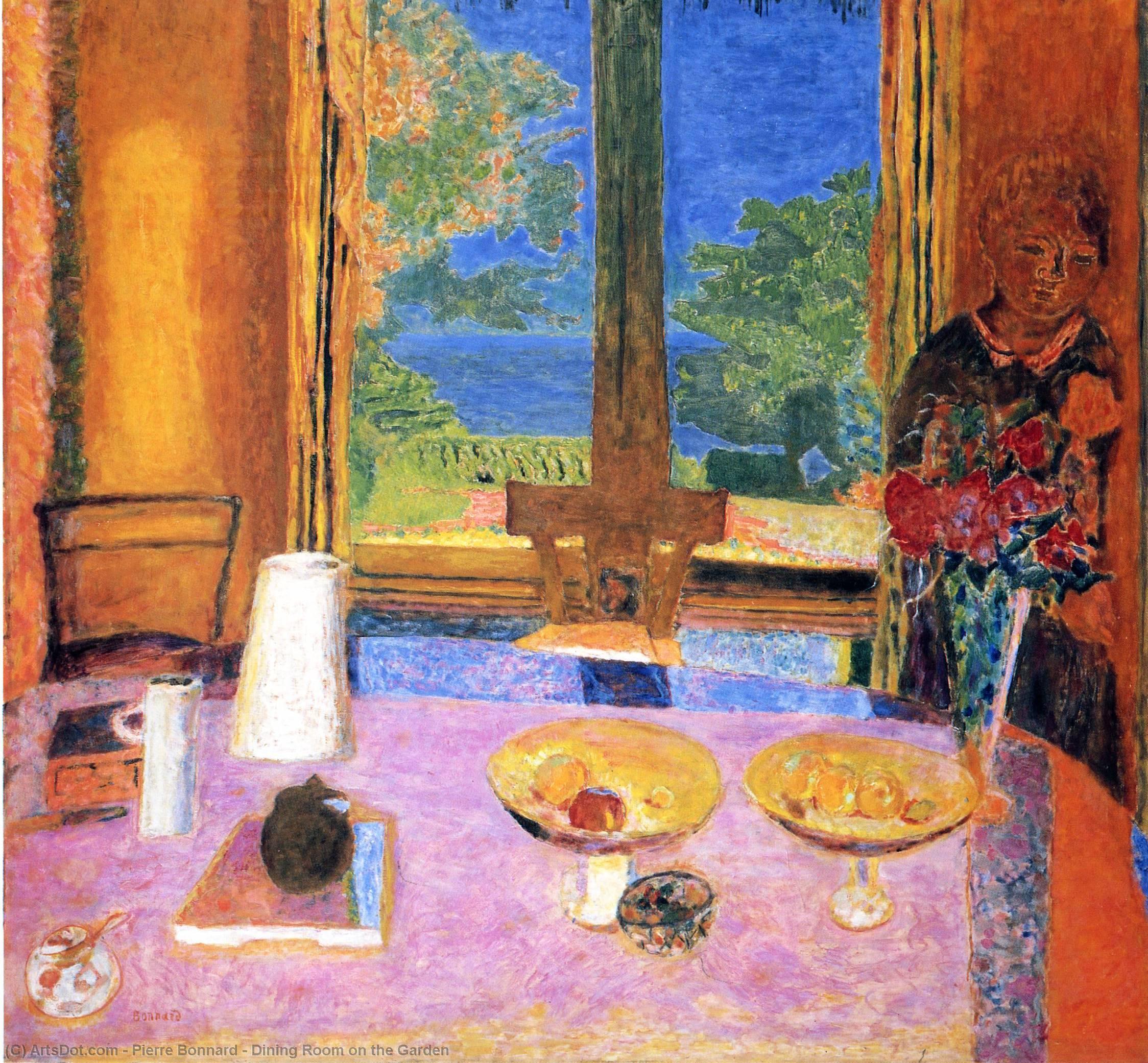 Wikoo.org - موسوعة الفنون الجميلة - اللوحة، العمل الفني Pierre Bonnard - Dining Room on the Garden