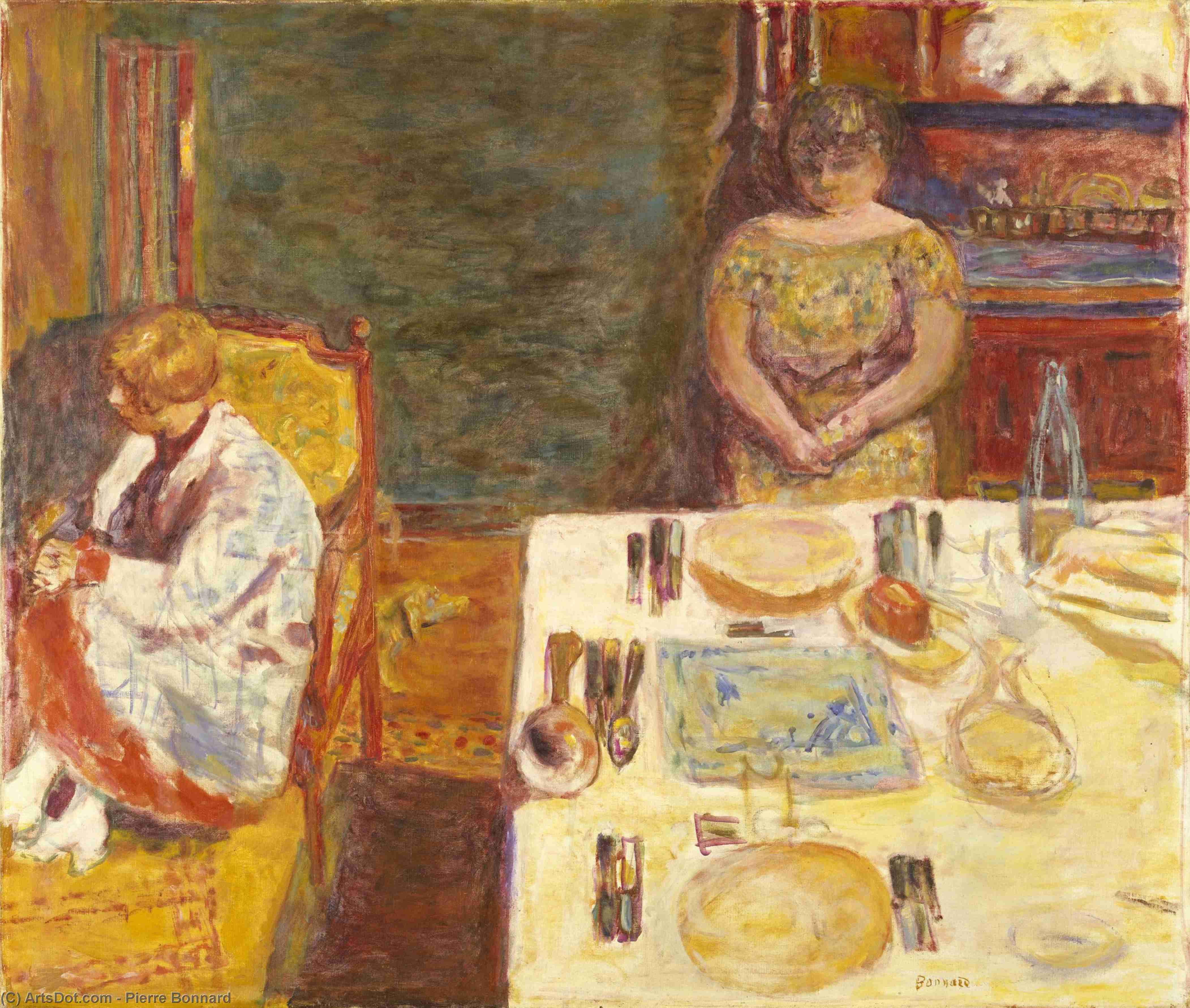 WikiOO.org - Encyclopedia of Fine Arts - Schilderen, Artwork Pierre Bonnard - Before Dinner