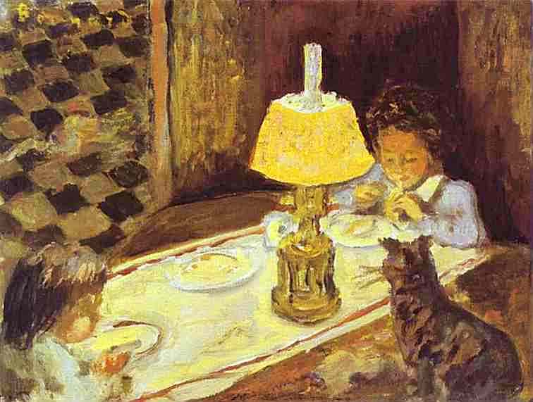 Wikoo.org - موسوعة الفنون الجميلة - اللوحة، العمل الفني Pierre Bonnard - The Lunch of the Little Ones