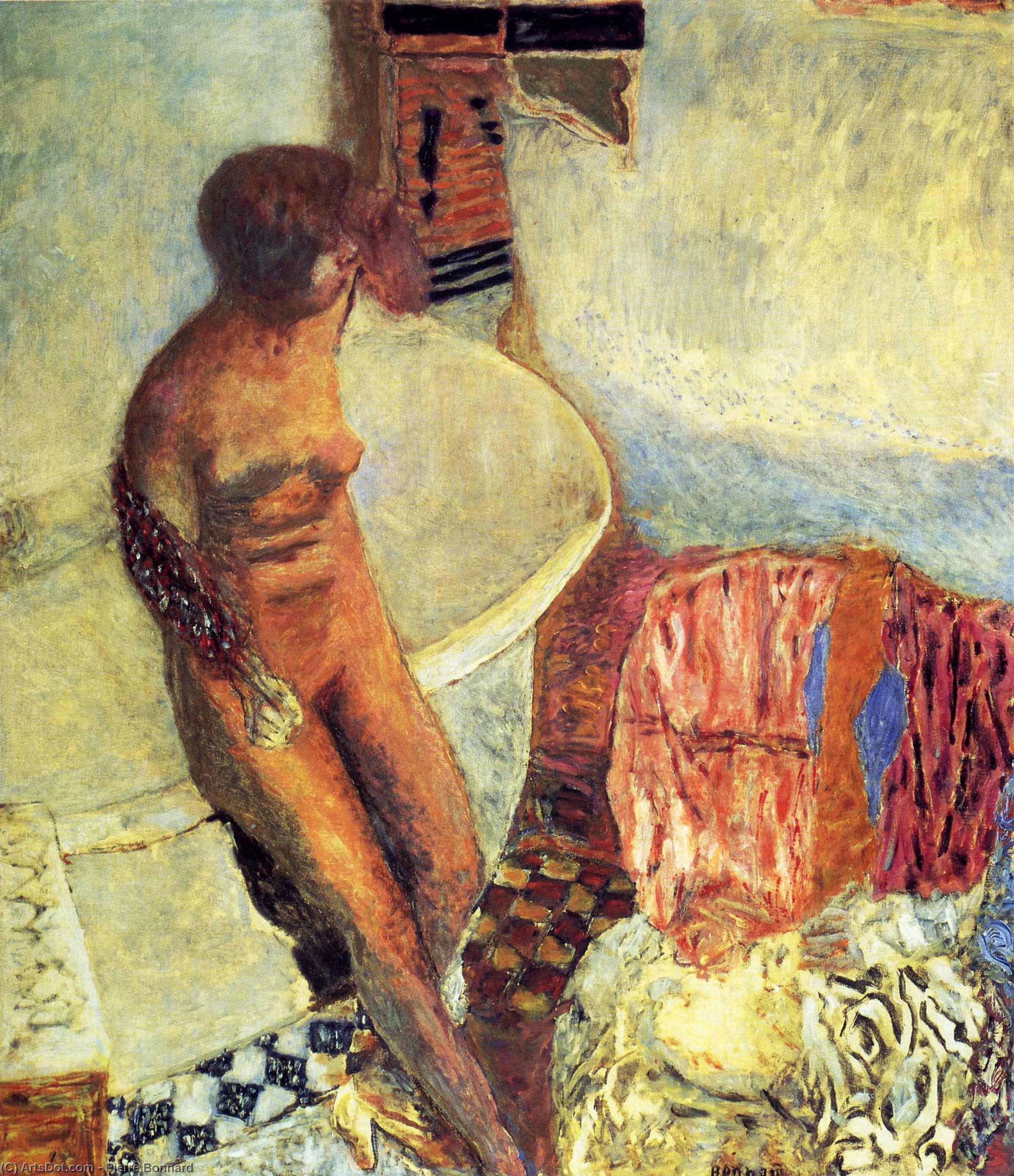 Wikioo.org - สารานุกรมวิจิตรศิลป์ - จิตรกรรม Pierre Bonnard - Nude in the Bathtub
