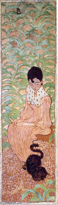 Wikioo.org - The Encyclopedia of Fine Arts - Painting, Artwork by Pierre Bonnard - Sitting Woman with a Cat