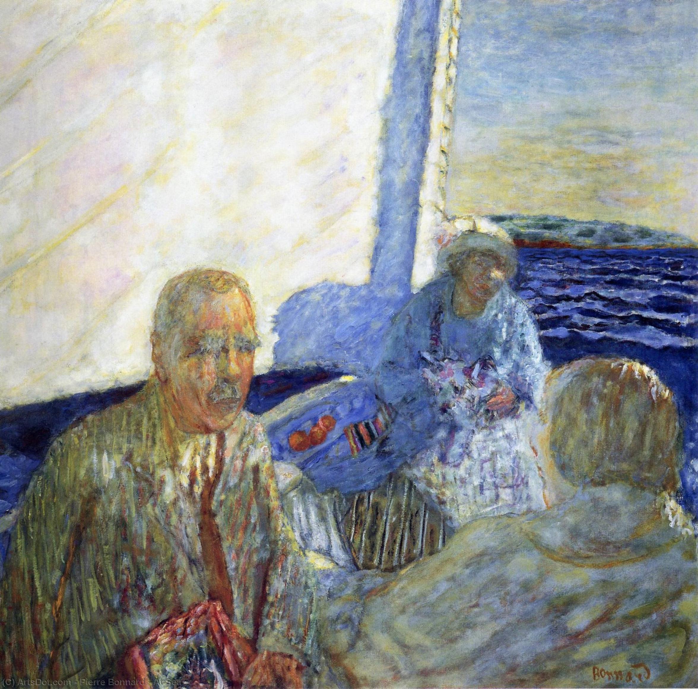 Wikoo.org - موسوعة الفنون الجميلة - اللوحة، العمل الفني Pierre Bonnard - At Sea