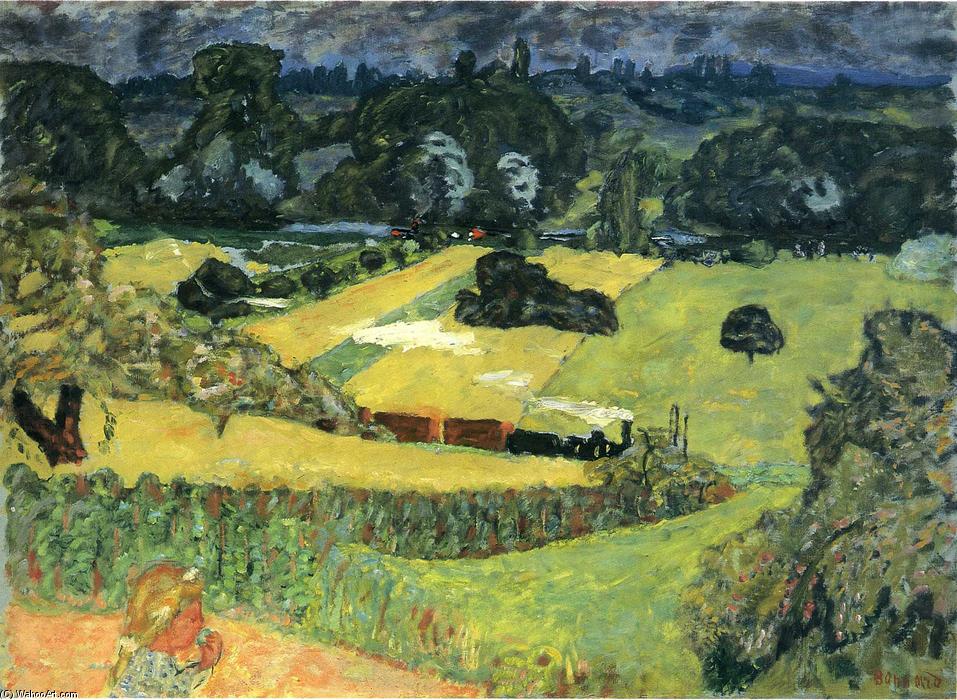 WikiOO.org - Енциклопедия за изящни изкуства - Живопис, Произведения на изкуството Pierre Bonnard - Landscape with freight train