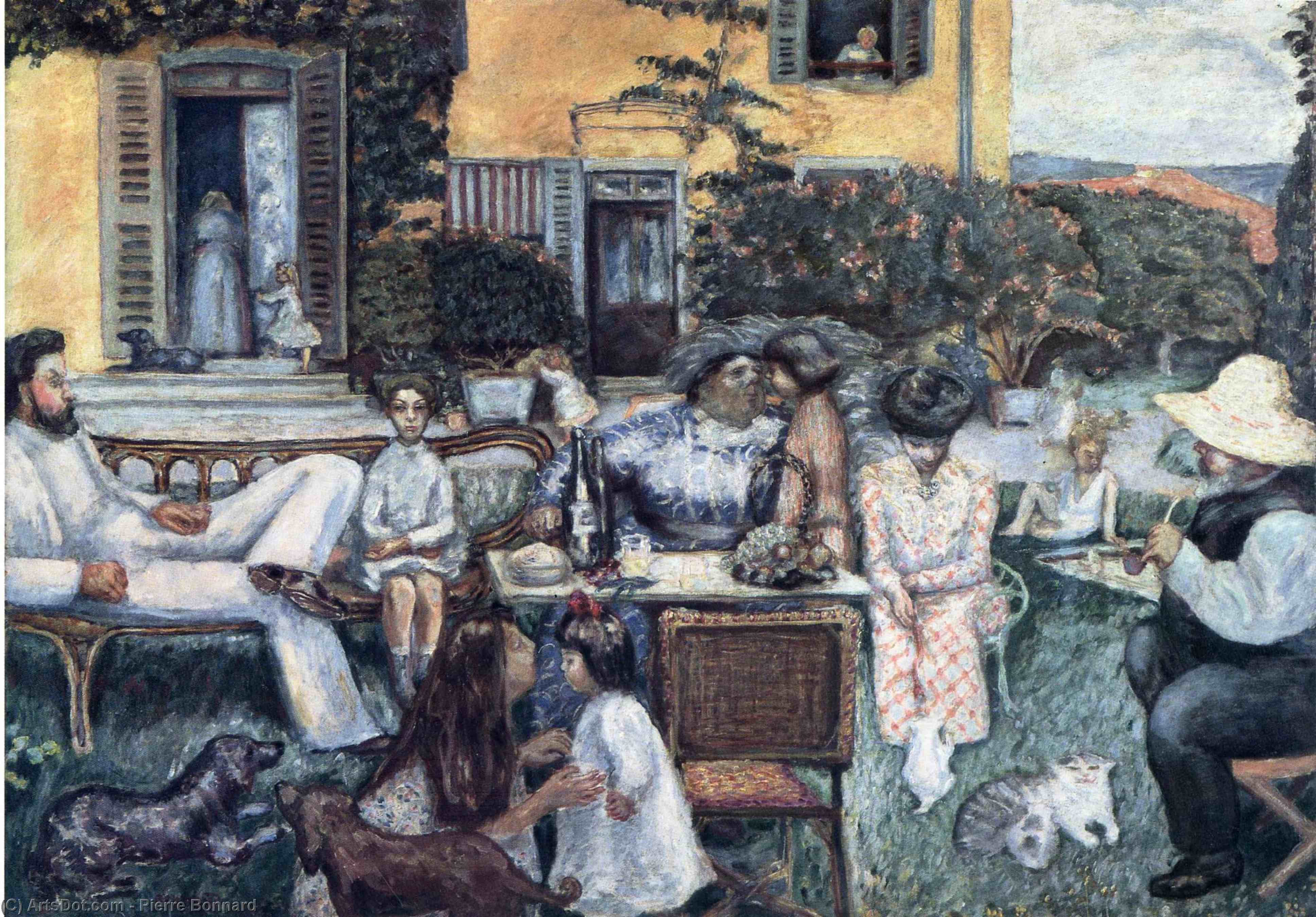 Wikoo.org - موسوعة الفنون الجميلة - اللوحة، العمل الفني Pierre Bonnard - The Bourgeois Afternoon or The Terrasse Family